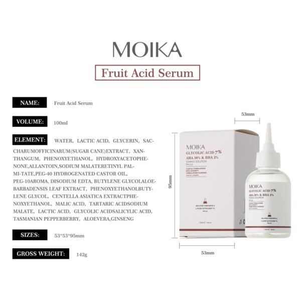 Moika ordinay Glycolic Acid 7% Toning Solution 240ml Fruit acid toner 7% glycolic acid serum Blackhead and cutin removing serum - Image 2