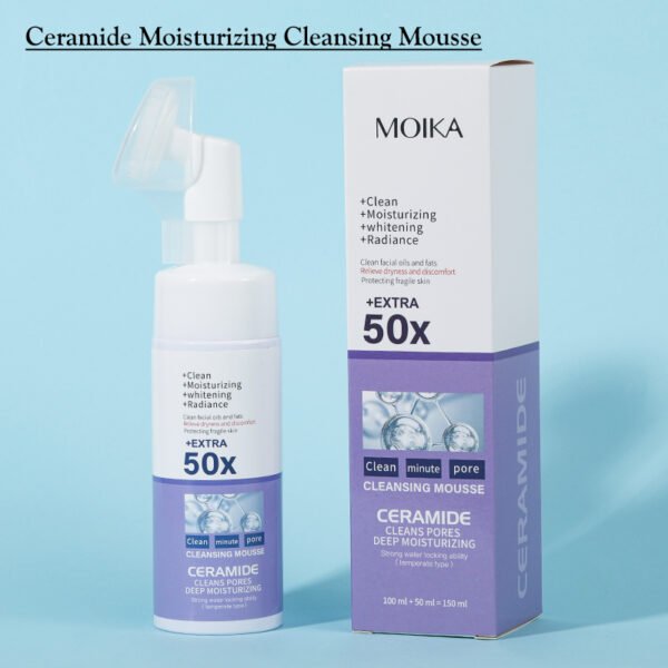 MOIKA OEM Natural Organic Vc Foam Face Wash Anti Aging Whitening Deep Cleansing Oil Control Vitamin Milk Foaming Facial Cleanser - Image 9