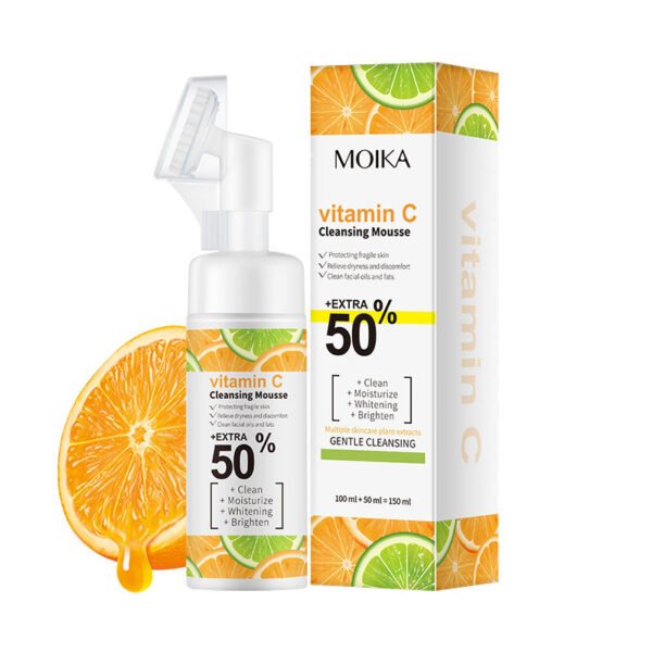 MOIKA OEM Natural Organic Vc Foam Face Wash Anti Aging Whitening Deep Cleansing Oil Control Vitamin Milk Foaming Facial Cleanser - Image 7