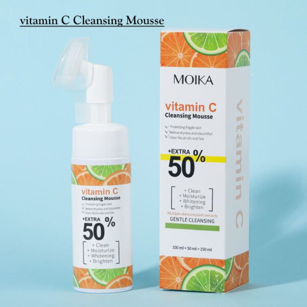 MOIKA OEM Natural Organic Vc Foam Face Wash Anti Aging Whitening Deep Cleansing Oil Control Vitamin Milk Foaming Facial Cleanser - Image 3