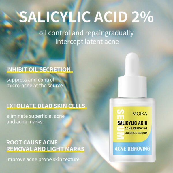 MOIKA Skin Care Vegan Herbal Private Label Facial Tea Tree Salicylic Acid Essence Skin Face Anti Acne Remover Treatment Serum - Image 4