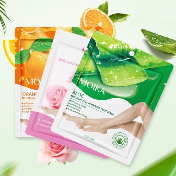Moika Skin Naturals | Foot Mask | Aloe Vera | Orange | Rose, (Pack Of 3) |40Ml