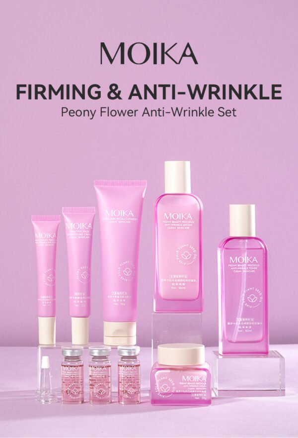 MOIKA Customized Facial Beauty Anti-Aging Anti-Wrinkle Essence Whitening Firming Cream Peony Flower Skin care set - Image 2