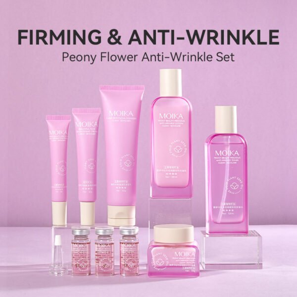 MOIKA Customized Facial Beauty Anti-Aging Anti-Wrinkle Essence Whitening Firming Cream Peony Flower Skin care set - Image 3