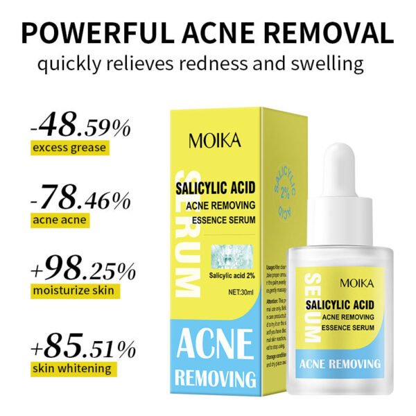 MOIKA Skin Care Vegan Herbal Private Label Facial Tea Tree Salicylic Acid Essence Skin Face Anti Acne Remover Treatment Serum