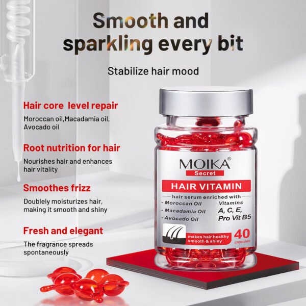 MOIKA Factory Wholesale Multi-Functional Capsules Hair Oil Serum Vitamin Hair Soft Gel Capsules - Image 6