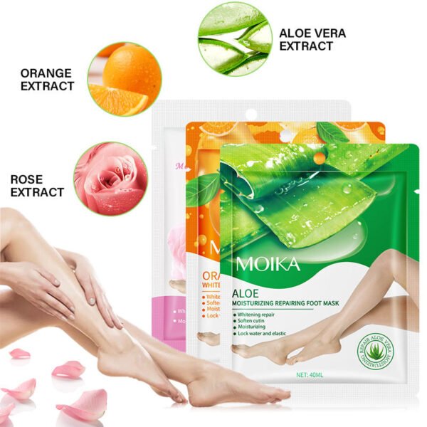 Moika Skin Naturals | Foot Mask | Aloe Vera | Orange | Rose, (Pack Of 3) |40Ml - Image 5