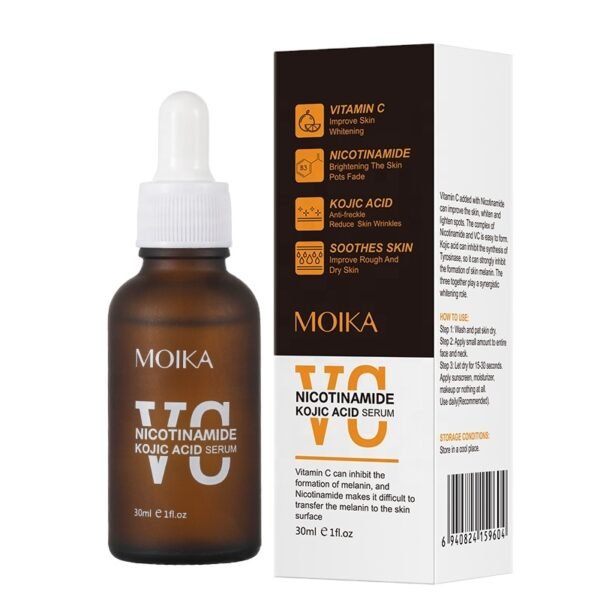Moika Custom Logo Natural Kojic Acid Skin Brightening Whitening Anti Aging Vitamin C Serum For Face