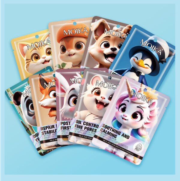 9 Types Animal Panda Face Mask Sheet Skin Care Whitening Moisturizing Anti-aging MOIKA 25ml Repairing Facial Mask - Image 6
