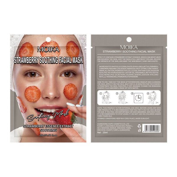 Moika OEM Hydration Strawberries soothing Mask with vitamin skin care private label silk sheet mask oem factory - Image 8
